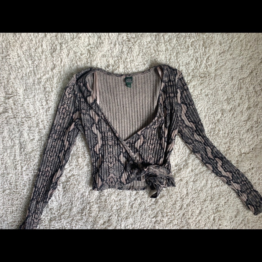 Snake print wrap top